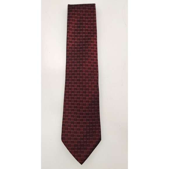 Apt. 9 Neck Tie Red‎ Geometric 100% Silk - Picture 1 of 4
